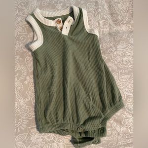 Cat and Jack green tank top onesie.